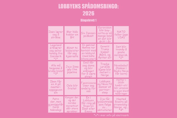 Lobbyens 2026-bingo - brett 1